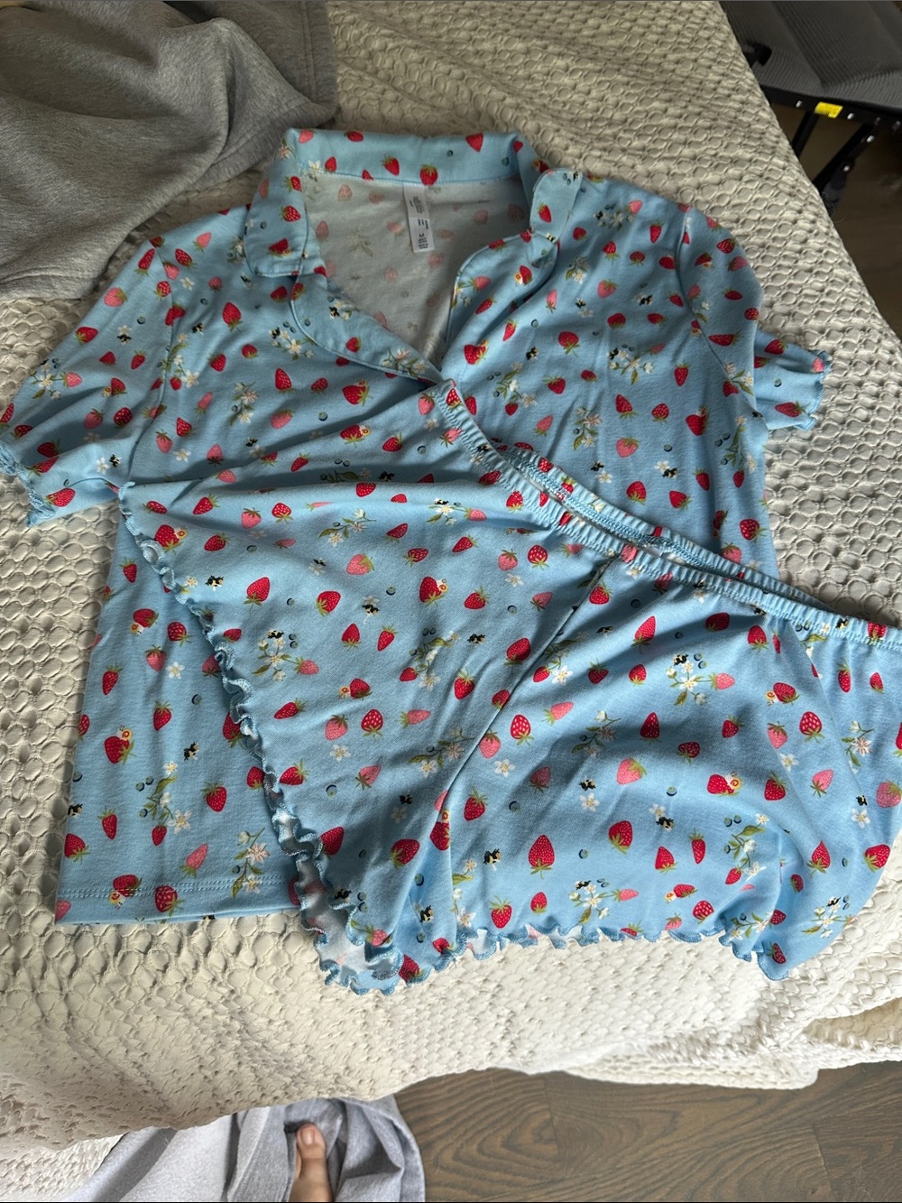 Cute Strawberry Print PJ Shorts Set by Wild Fable